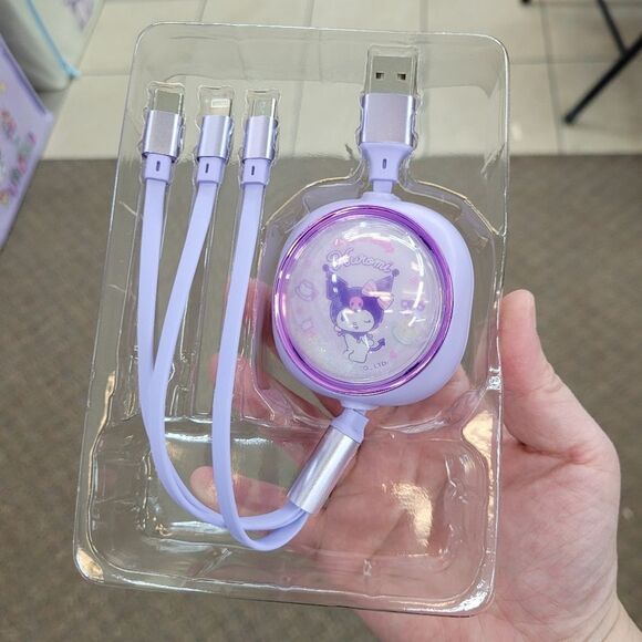 Brand New Sanrio Kuromi 3 in 1 Charging Cable - Picture 3 of 8